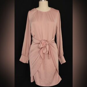 Elegant Pink Long-Sleeve Dress